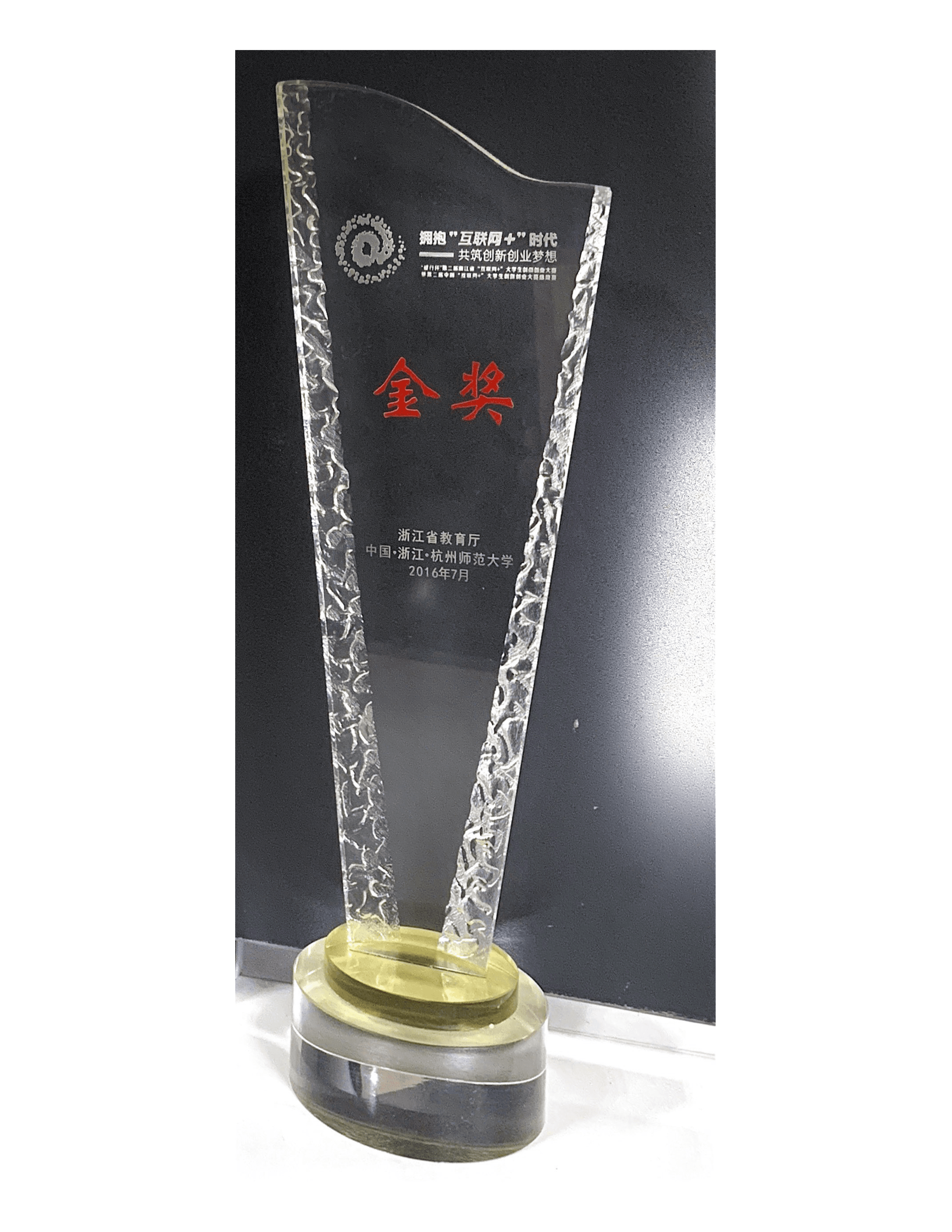 2016互联网+金奖证书